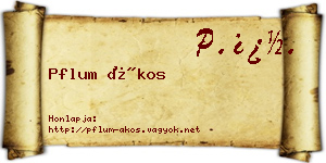 Pflum Ákos névjegykártya